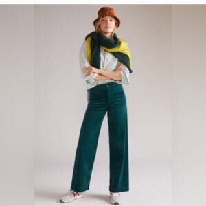 Maeve Corduroy Pants Women 34 The Colette Green Wide Leg Crop